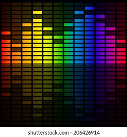 Color Music Equalizer, Abstract Background,Vector illustration.