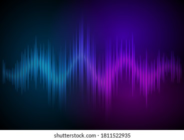 Color music equalizer - Sound waves abstract - purple background for different joyful events. Vector illustration eps 10 can be used presentation template, brochure layout page, cover magazine moskup