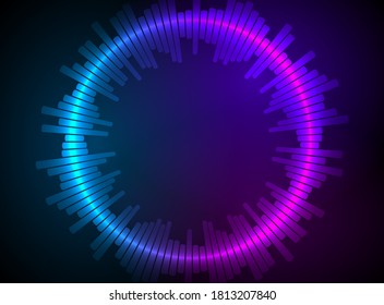 Color music equalizer - Sound waves abstract - purple background for different joyful events. Vector illustration eps 10 can be used presentation template, brochure layout page, cover magazine moskup