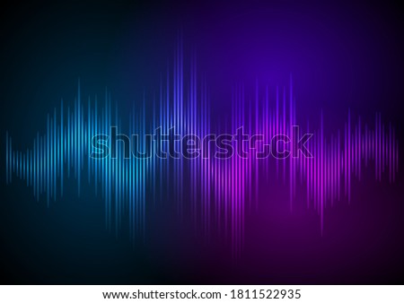 Color music equalizer - Sound waves abstract - purple background for different joyful events. Vector illustration eps 10 can be used presentation template, brochure layout page, cover magazine moskup