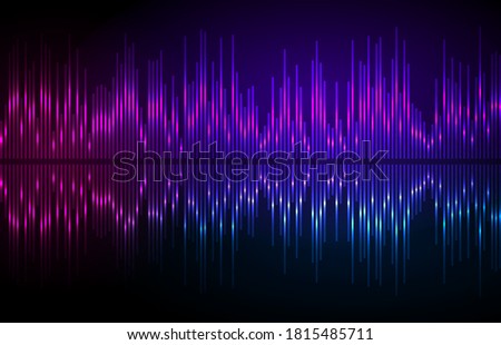 Color music equalizer - Sound waves abstract - purple background for different joyful events. Vector illustration eps 10 can be used presentation template, brochure layout page, cover magazine moskup