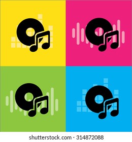 color Music icons designs vector