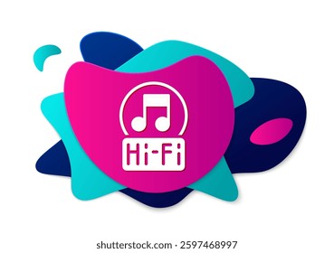 Color Music note, tone icon isolated on white background. Abstract banner with liquid shapes. Vector
