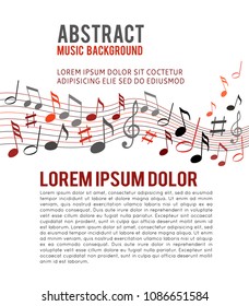 Color music notes on a solide white background