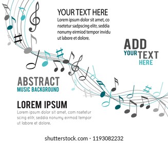 Color music notes on a solide white background