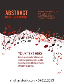 Color music notes on a solide white background