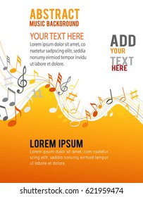 Color music notes on a solide white background