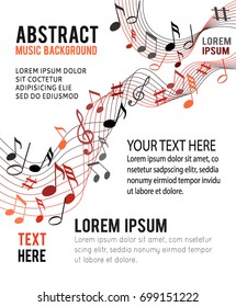 Color music notes on a solide white background