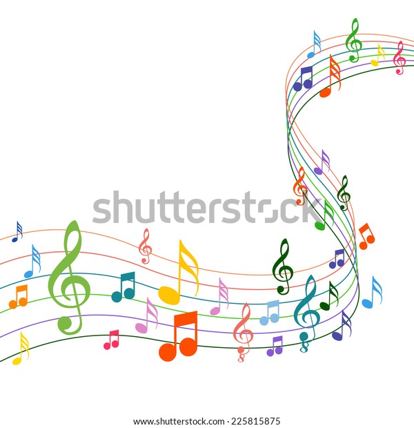 Notes De Musique Couleur Sur Fond Image Vectorielle De Stock Libre De Droits