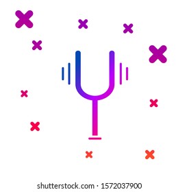 Color Musical tuning fork for tuning musical instruments icon isolated on white background. Gradient random dynamic shapes. Vector Illustration