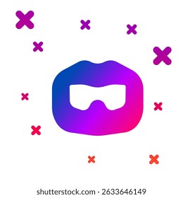 Color Mustache and beard icon isolated on white background. Barbershop symbol. Facial hair style. Gradient random dynamic shapes. Vector
