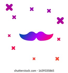 Color Mustache icon isolated on white background. Barbershop symbol. Facial hair style. Gradient random dynamic shapes. Vector Illustration