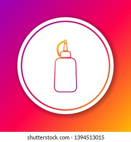 Color Mustard bottle line icon isolated on color background. Circle white button. Vector Illustration
