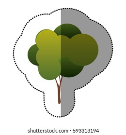 color natural tree icon, vector illustraction design image