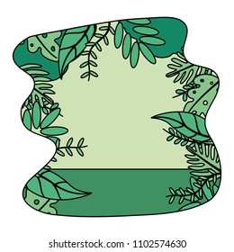 color nature landscape with trees and plants leaves