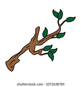 color nature tree branch with leaves design