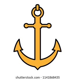 color nautical anchor object ship symbol