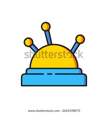 Color Needle bed and needles icon isolated on white background. Handmade and sewing theme. Flat filled outline style with shadow. Vector