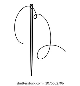 color needle sewing tailor with thread textile tool
