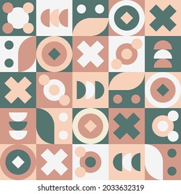 Color Neo Geo Background. Vector Graphic Seamless Geometry Shapes. Unique Shape Geometric Pattern. Good for Tablecloth, Curtains, Towel, Bed Sheet, Pillow Case, Textile Texture, etc