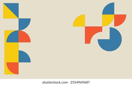 Color neo geo poster. Modern grid flyer with geometric shapes, geometry graphics and abstract background vector set. Geometry grid pattern banner vivid presentation illustration
