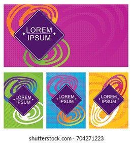 Color neon banners with minimal design. Geometric backgrounds applicable for Banners, Placards, Posters, Flyers etc. Flat cartoon abstract geometric template. Objects isolated on background.