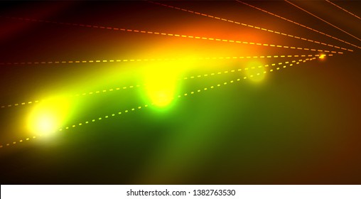 Color neon lights with waves abstract background. Vector illustration