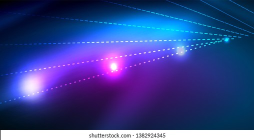 Color neon lights with waves abstract background. Vector illustration