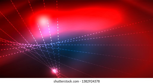 Luces de neón de color con ondas de fondo abstracto. Ilustración del vector