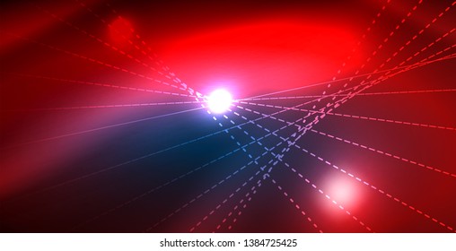 Color neon lights with waves abstract background. Vector illustration