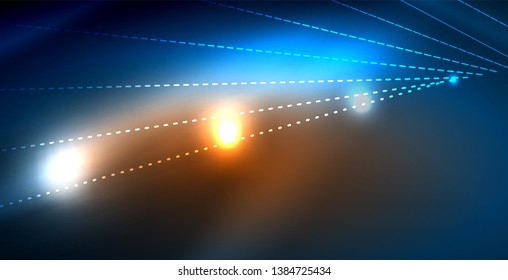 Color neon lights with waves abstract background. Vector illustration