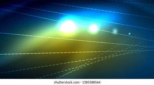 Color neon lights with waves abstract background. Vector illustration