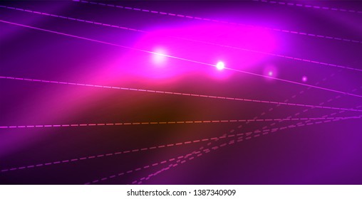 Color neon lights with waves abstract background. Vector illustration
