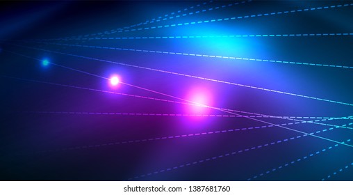 Color neon lights with waves abstract background. Vector illustration