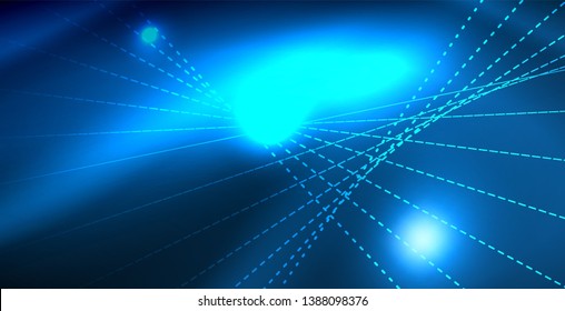 Color neon lights with waves abstract background. Vector illustration