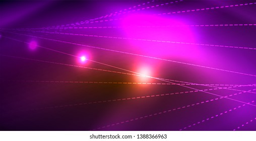 Color neon lights with waves abstract background. Vector illustration