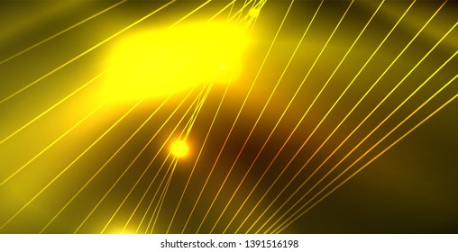Color neon lights with waves abstract background. Vector illustration