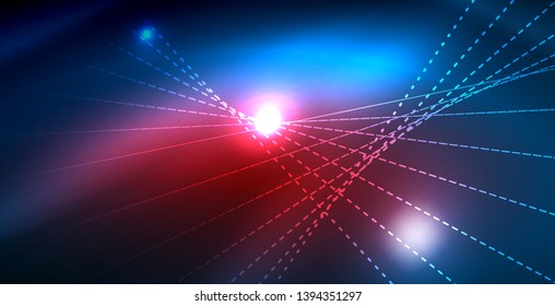 Luces de neón de color con ondas de fondo abstracto. Ilustración del vector