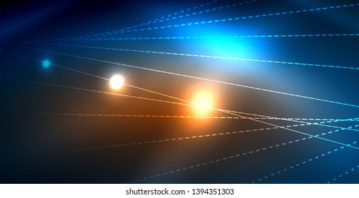 Luces de neón de color con ondas de fondo abstracto. Ilustración del vector