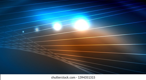 Color neon lights with waves abstract background. Vector illustration
