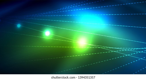 Color neon lights with waves abstract background. Vector illustration