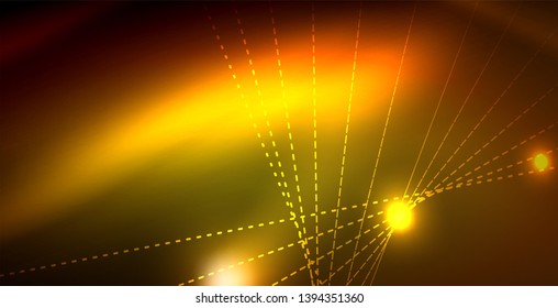 Color neon lights with waves abstract background. Vector illustration
