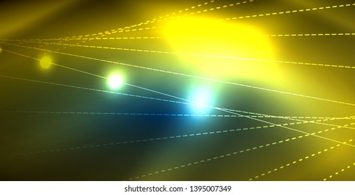 Color neon lights with waves abstract background. Vector illustration