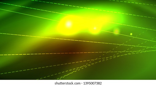 Luces de neón de color con ondas de fondo abstracto. Ilustración del vector
