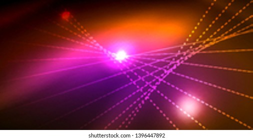 Luces de neón de color con ondas de fondo abstracto. Ilustración del vector