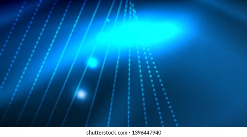 Color neon lights with waves abstract background. Vector illustration