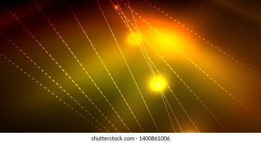 Color neon lights with waves abstract background. Vector illustration