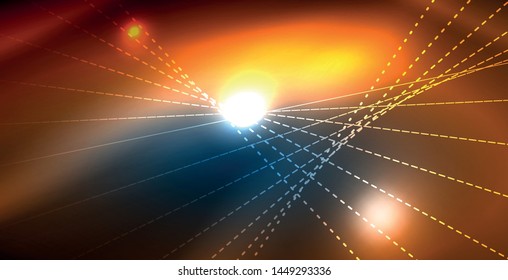Color neon lights with waves abstract background. Vector illustration