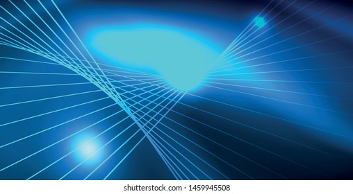 Color neon lights with waves abstract background. Vector illustration