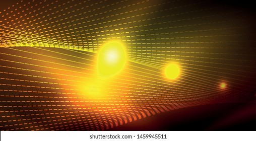 Color neon lights with waves abstract background. Vector illustration